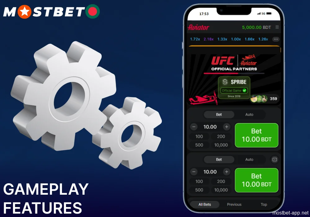Avaitor gameplay features on Mostbet app Bangladesh